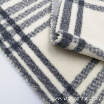 100% Polyester Checked Printed Polar Fleece Clothes Fabric